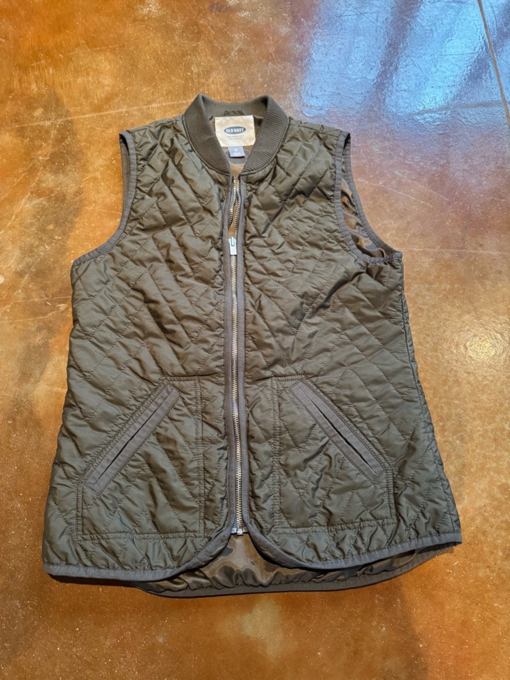 Old Navy Olive Green Zip-Up Vest Women’s XSmall